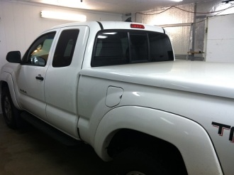 Tacoma White Sport Before Mobile Auto Window Tinting
