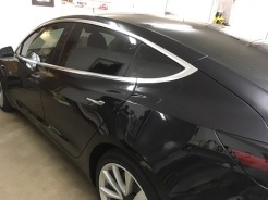Black Tesla After Auto Window Tinting